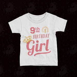 Personalised Personalised Birthday Girl with Crown Kid’s T-Shirt birthday