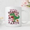 Funny Mugs Stealing Hearts & Blasting Farts Valentines Mug dinosaur