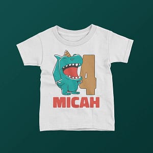 Personalised Personalised Dinosaur Birthday Name & Age T-Shirt birthday tshirt