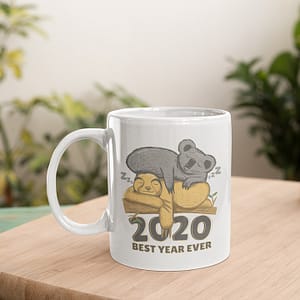 Animal Mugs 2020 Best Year Ever – Koala & Sloth Mug 2020