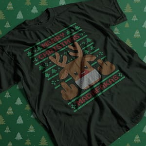 Christmas Merry Christmas Madafakas Reindeer T-Shirt christmas