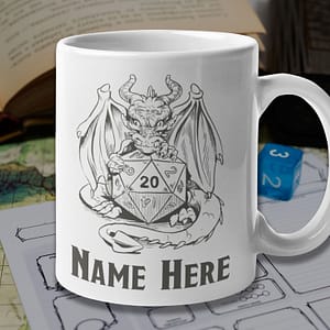 Personalised Personalised DnD Dragon Mug d20