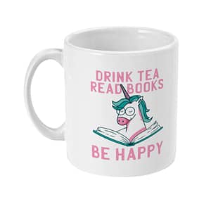 Food & Drink Mugs Drink Tea, Read Books, Be Happy Mug book