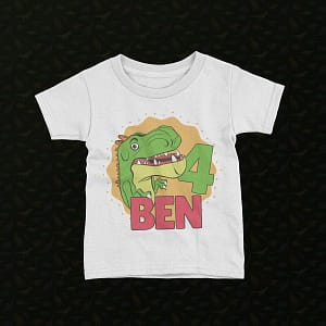 Personalised Personalised Kid’s Birthday Dinosaur T-Shirt birthday