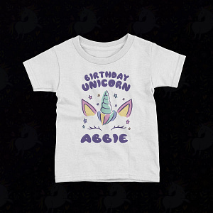 Fantasy Kids Birthday Unicorn Personalised Kid’s T-Shirt birthday