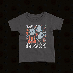 Halloween Kids Flying Ghost Spirit Halloween Kid’s T-Shirt bats