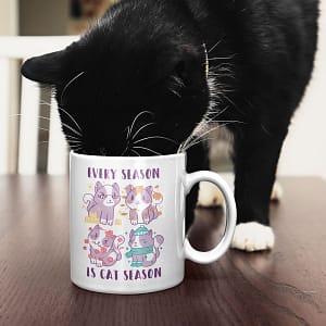 Animal Mugs Every Season is Cat Season Mug cat
