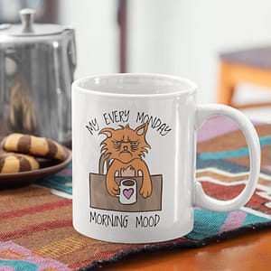 Animal Mugs Grumpy Monday Morning Cat Mug caffeine