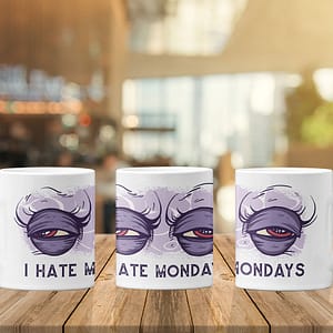 Funny Mugs I Hate Mondays Mug eyes