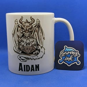 Personalised Personalised DnD Dragon Mug d20