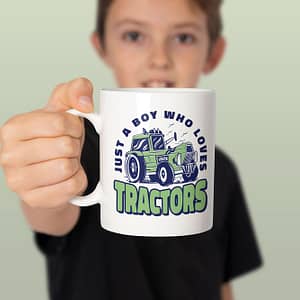 Hobbies Mugs Just A Boy Who Loves Tractors Mug boy