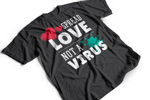 COVID-19 Spread Love Not A Virus Adult’s T-Shirt coronavirus