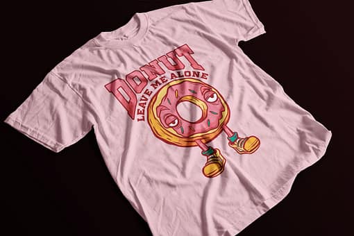 Food & Drink Donut Leave Me Alone Adult’s T-Shirt alone
