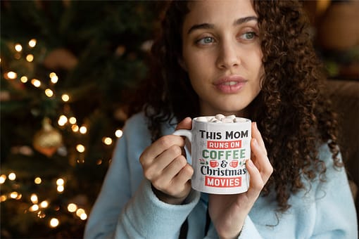 Christmas Mugs This Mum Runs on Coffee and Christmas Movies Mug christmas