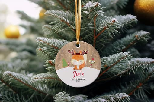 Christmas Decorations Personalised Baby’s First Christmas Tree Decoration – Cute Animal Designs