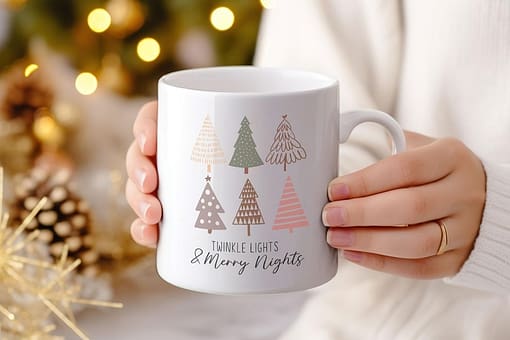 Christmas Mugs Twinkle Lights and Merry Nights Mug christmas cup