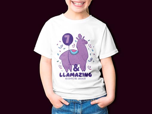 Personalised Llamazing Llama Personalised Kid’s Birthday T-Shirt birthday