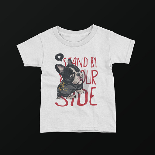 Animals & Nature Stand By Your Side French Bulldog Kid’s T-Shirt dog