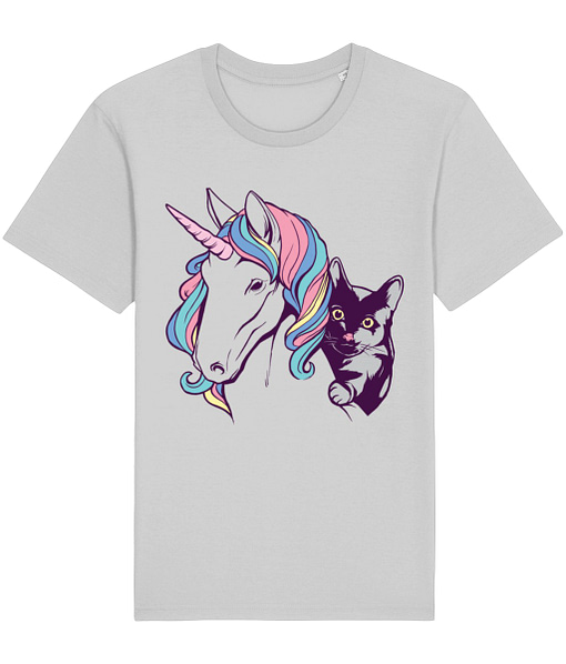 Animals & Nature Unicorn and Cat Friends Adult’s T-Shirt cat