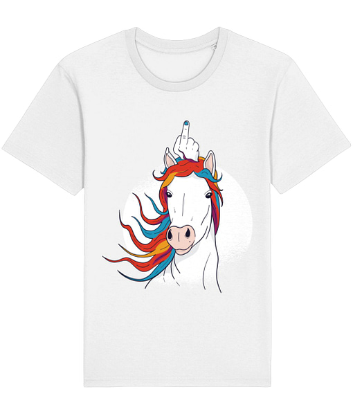 Offensive Unicorn Middle Finger Unisex T-Shirt flip the bird