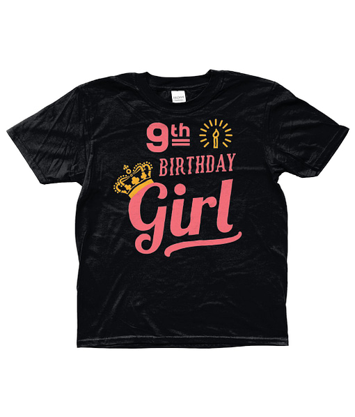 Personalised Personalised Birthday Girl with Crown Kid’s T-Shirt birthday