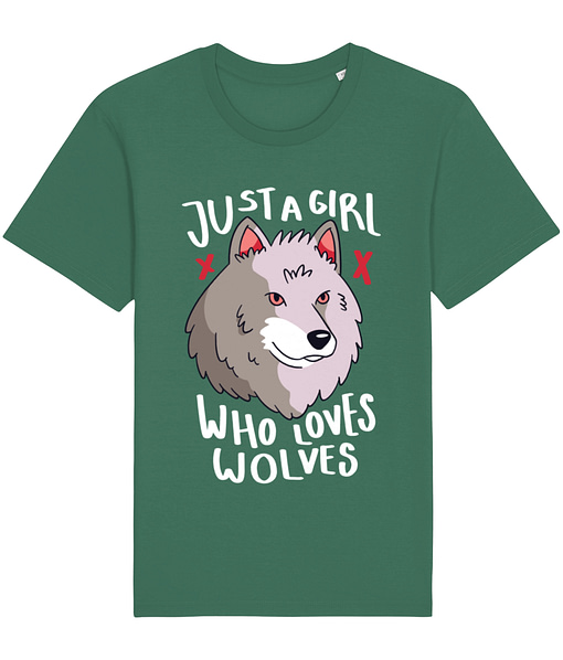 Animals & Nature Just a Girl Who Loves Wolves T-Shirt girl