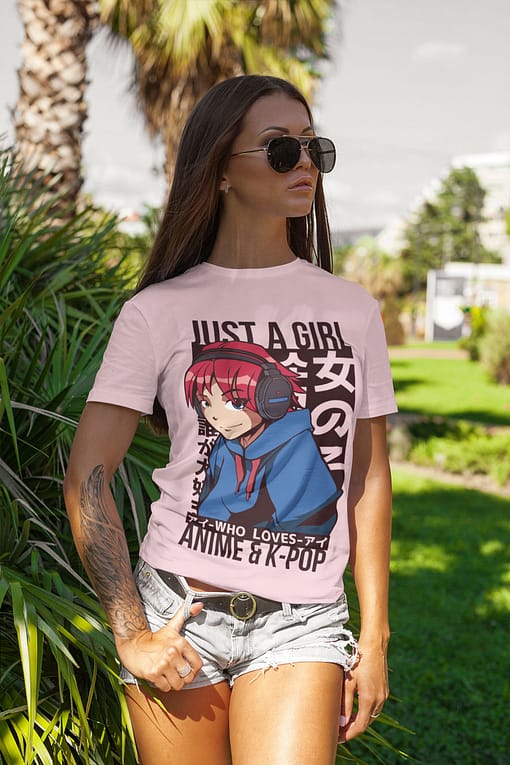 Music Just a Girl Who Loves Anime & K-Pop T-Shirt anime